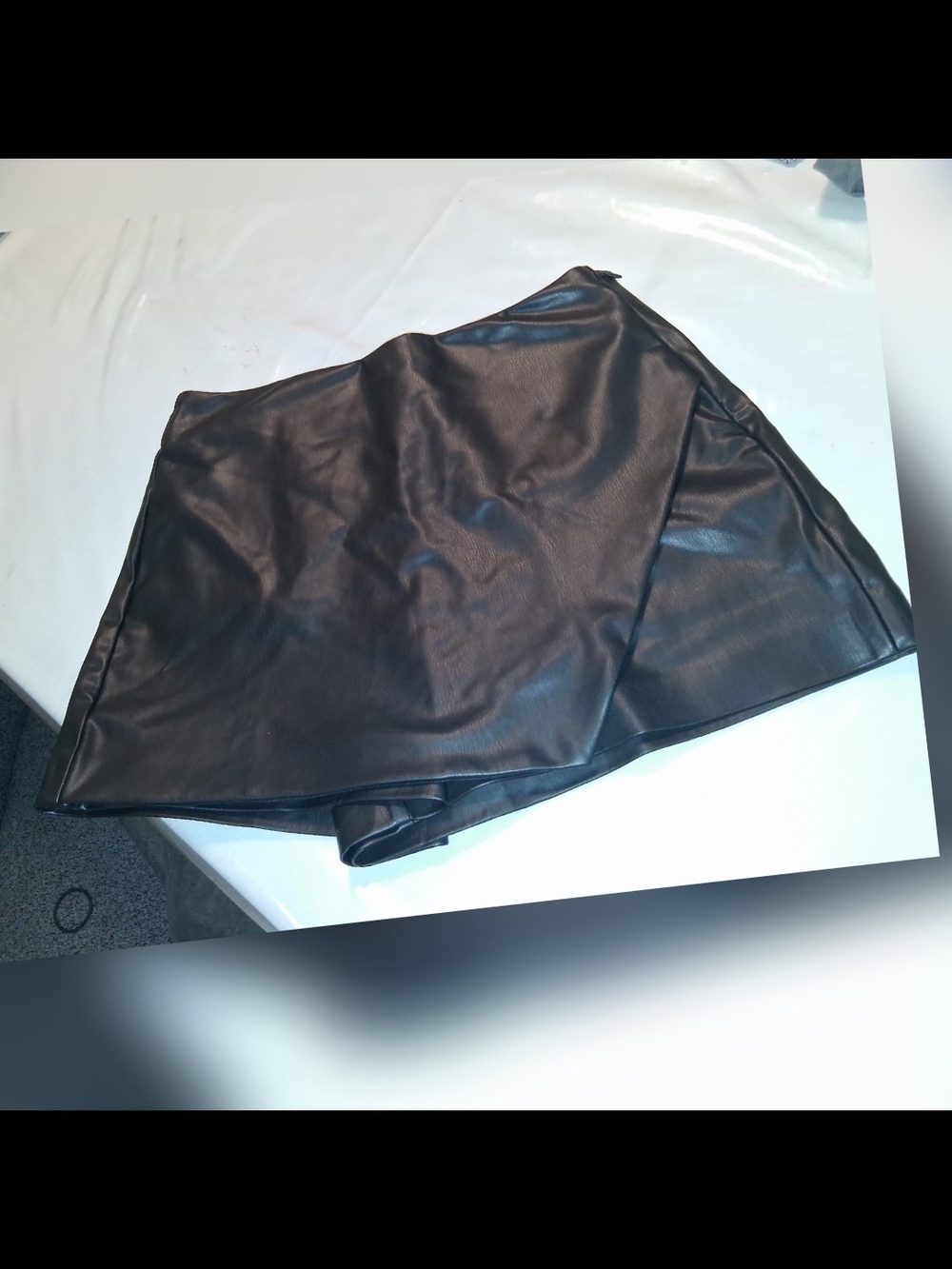 Zara Black Faux Leather Skirt